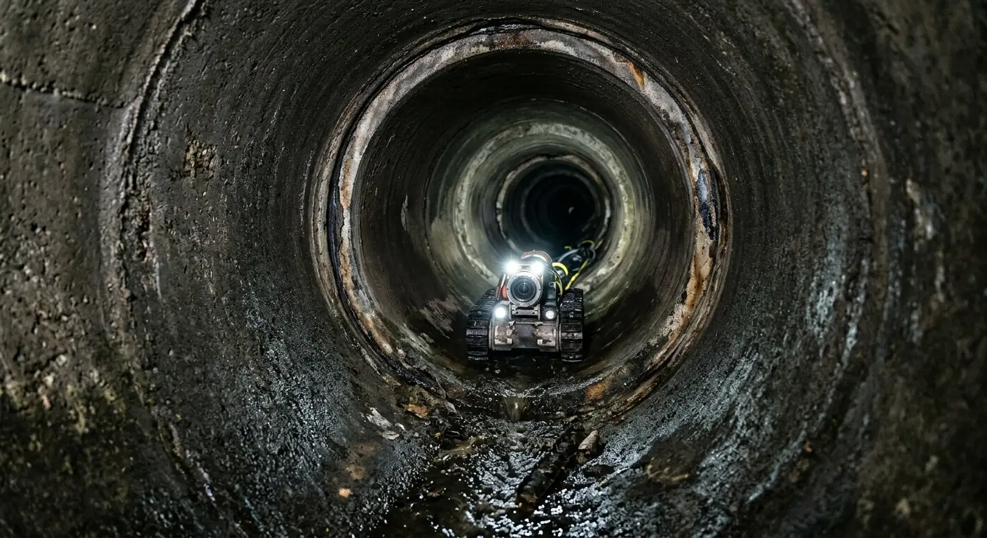 Robotic sewer camera inspecting pipe interior for Sewer Line Repair in El Segundo